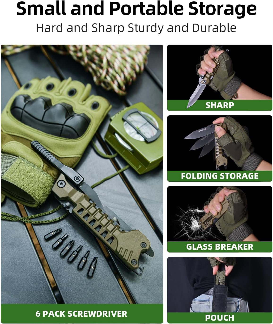 17 in 1 Multitool Knife Fire Starting Stick Bottle Opener Saw for Camping