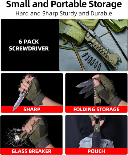 17 in 1 Multitool Knife Fire Starting Stick Bottle Opener Saw for Camping