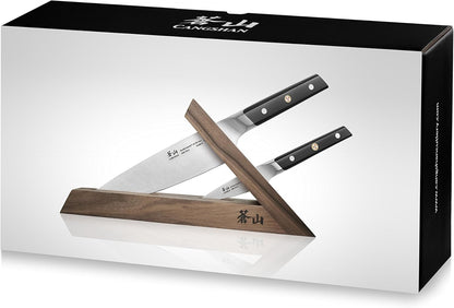Cangshan TC Series 1021202 Swedish 14C28N Steel Forged 3-Piece Knife Block Set, Walnut
