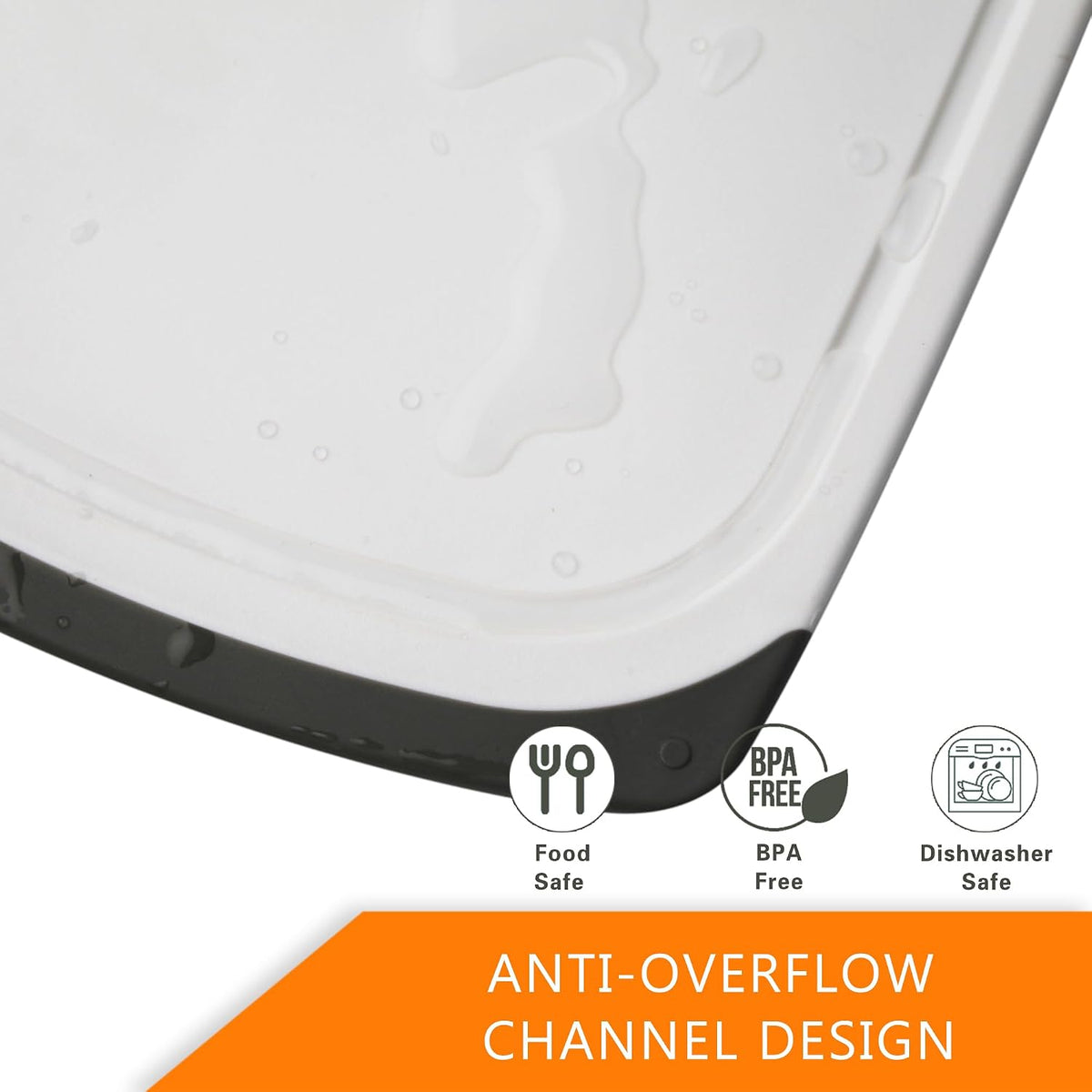 Large-Small Marble Cutting Boards Set of 3, Non Slip, Dishwasher Safe (Black)