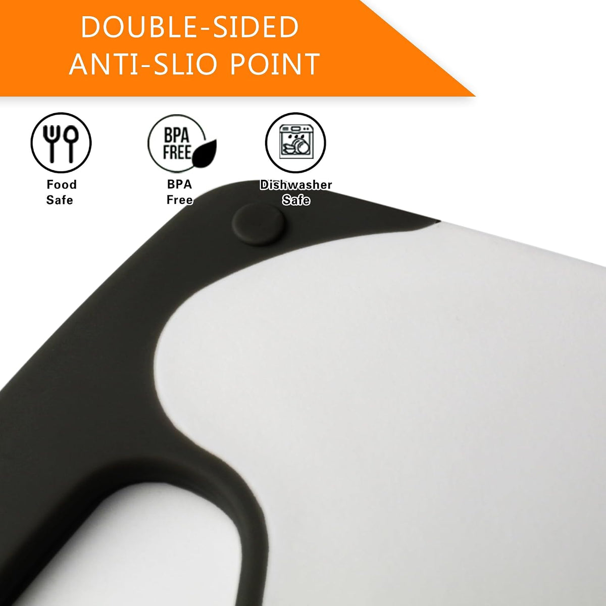 Large-Small Marble Cutting Boards Set of 3, Non Slip, Dishwasher Safe (Black)