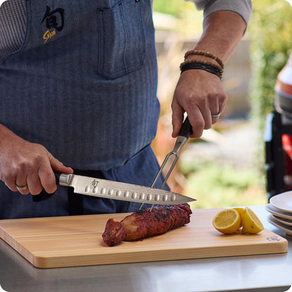 Classic 9" Hollow Ground Slicing Knife, Handcrafted Japanese Meat Slicing Knife, Long and Thin Blade, VG-MAX Core with Damascus Stainless Steel Cladding, Pakkawood Handle