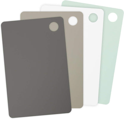 Small Flexible Cutting Mats Set of 4 Chopping Boards for Meal Prep Cut Slice Dice Fruits Veggies & Meats, Easy Clean Dishwasher Safe Small Nylon Cutting Board Kitchen Mat Set, 11.5" L X 7.5" W