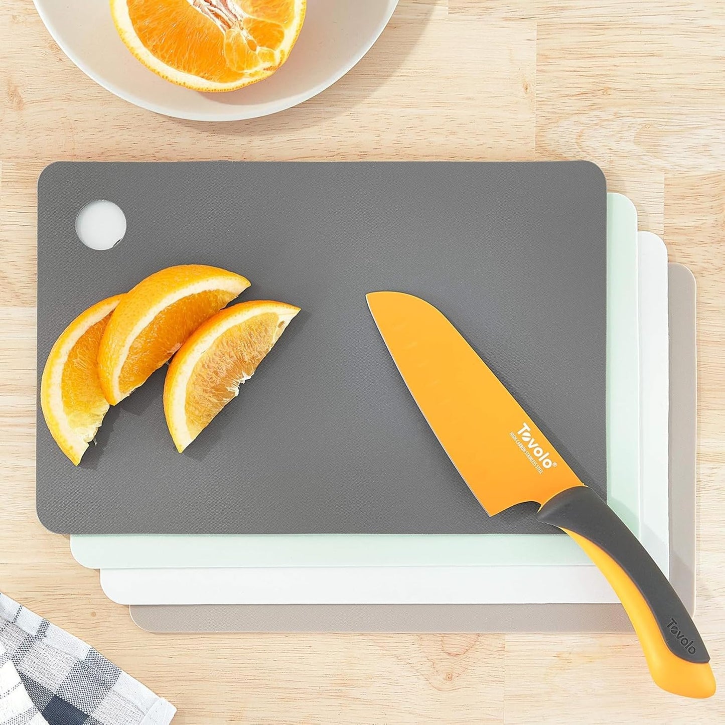 Small Flexible Cutting Mats Set of 4 Chopping Boards for Meal Prep Cut Slice Dice Fruits Veggies & Meats, Easy Clean Dishwasher Safe Small Nylon Cutting Board Kitchen Mat Set, 11.5" L X 7.5" W