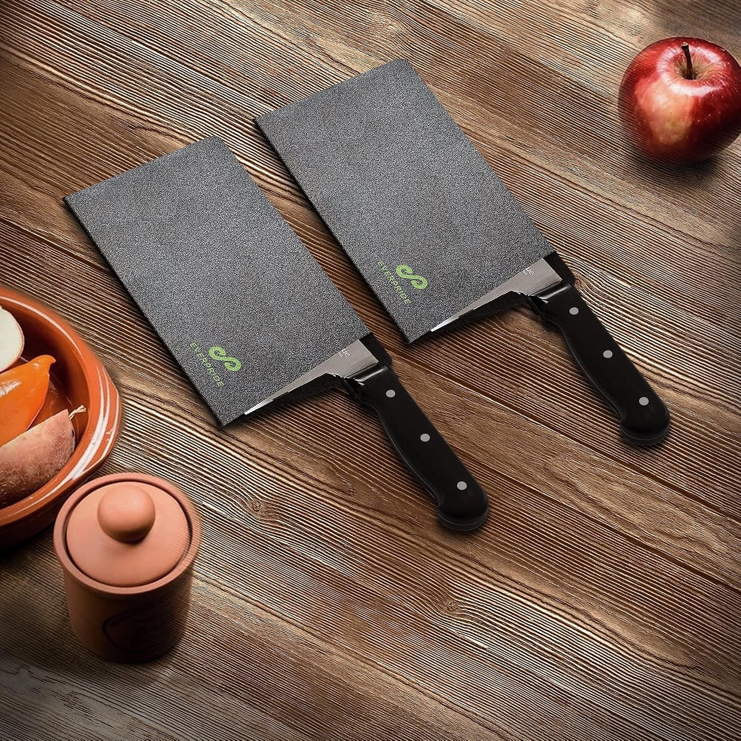 Butcher Chef Knife Edge Guard - Wide Knives Blade Edge Protectors - Meat Cleaver Knife Sheath - BPA-Free Chef Knife Cover Fits Blades Up To 8” x 4” – Knives Not Included
