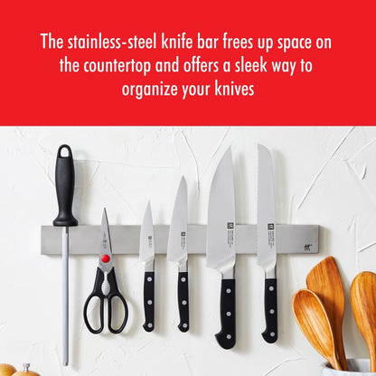 Pro 7-pc Knife Set w 17.5" Stainless Magnetic Knife Bar