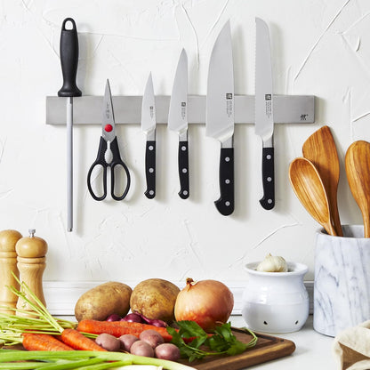 Pro 7-pc Knife Set w 17.5" Stainless Magnetic Knife Bar