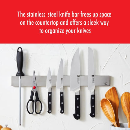 Pro 7-pc Knife Set w 17.5" Stainless Magnetic Knife Bar