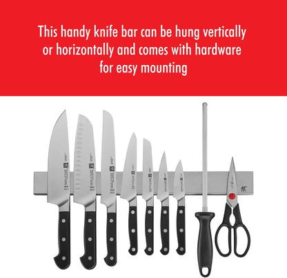 Pro 7-pc Knife Set w 17.5" Stainless Magnetic Knife Bar