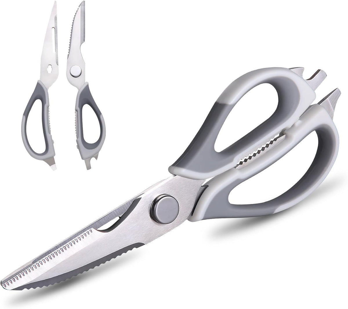 Come Apart Kitchen Scissors for Food, All Purpose Kitchen Shears (Grey) | Easy to Clean, Detachable Blade, Comfort Grip, Multi Functional Cooking Scissors for Meat, Poultry, Fish