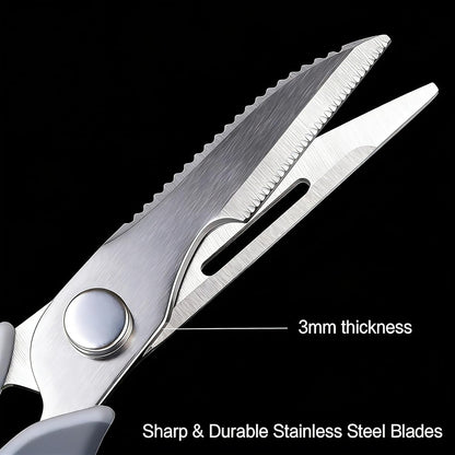 Come Apart Kitchen Scissors for Food, All Purpose Kitchen Shears (Grey) | Easy to Clean, Detachable Blade, Comfort Grip, Multi Functional Cooking Scissors for Meat, Poultry, Fish
