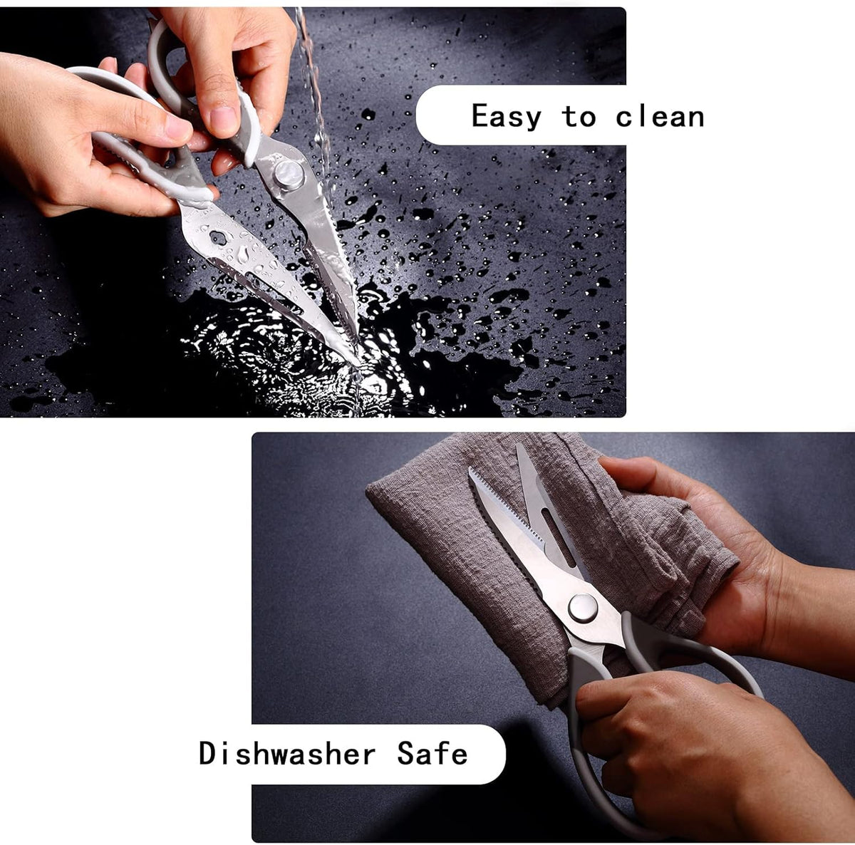 Come Apart Kitchen Scissors for Food, All Purpose Kitchen Shears (Grey) | Easy to Clean, Detachable Blade, Comfort Grip, Multi Functional Cooking Scissors for Meat, Poultry, Fish