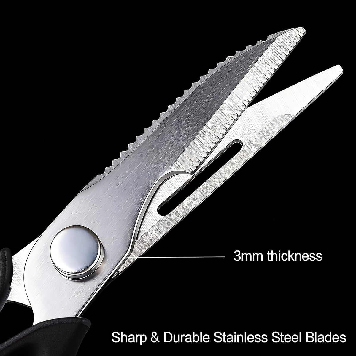 Come Apart Kitchen Scissors for Food, All Purpose Kitchen Shears (Grey) | Easy to Clean, Detachable Blade, Comfort Grip, Multi Functional Cooking Scissors for Meat, Poultry, Fish