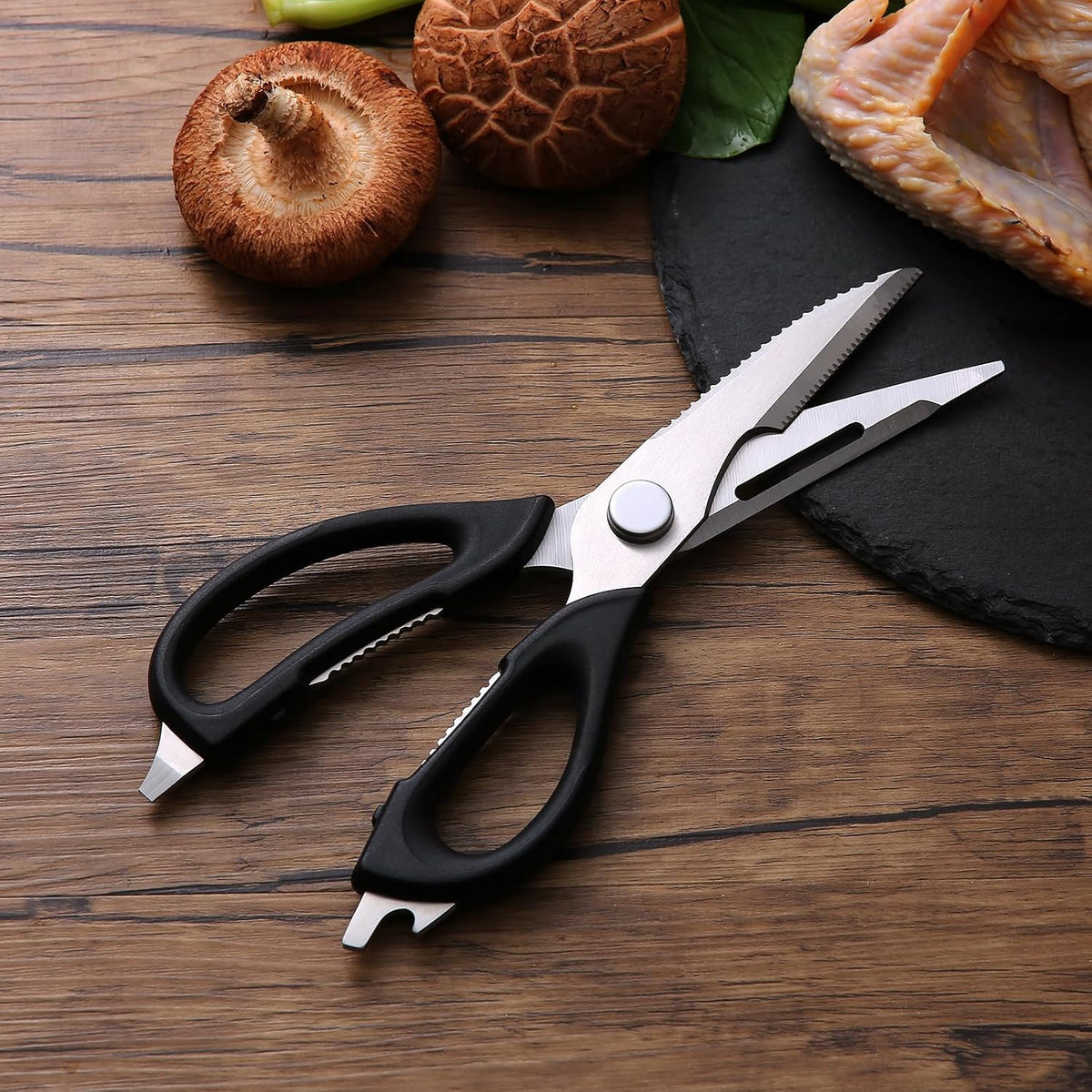 Come Apart Kitchen Scissors for Food, All Purpose Kitchen Shears (Grey) | Easy to Clean, Detachable Blade, Comfort Grip, Multi Functional Cooking Scissors for Meat, Poultry, Fish