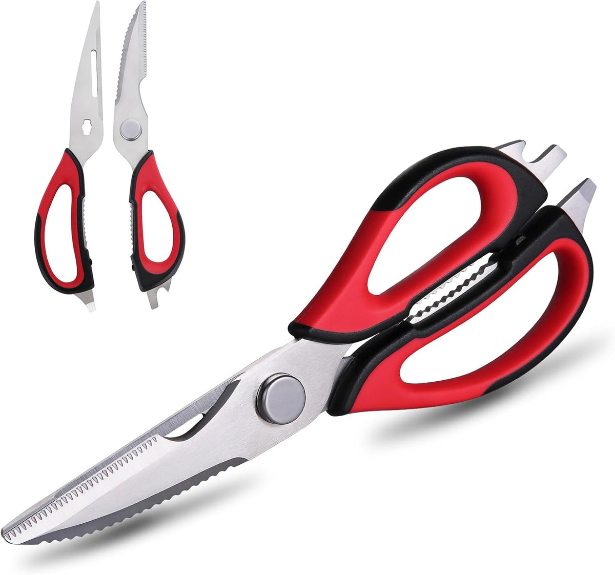 Come Apart Kitchen Scissors for Food, All Purpose Kitchen Shears (Grey) | Easy to Clean, Detachable Blade, Comfort Grip, Multi Functional Cooking Scissors for Meat, Poultry, Fish