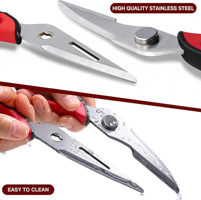 Come Apart Kitchen Scissors for Food, All Purpose Kitchen Shears (Grey) | Easy to Clean, Detachable Blade, Comfort Grip, Multi Functional Cooking Scissors for Meat, Poultry, Fish