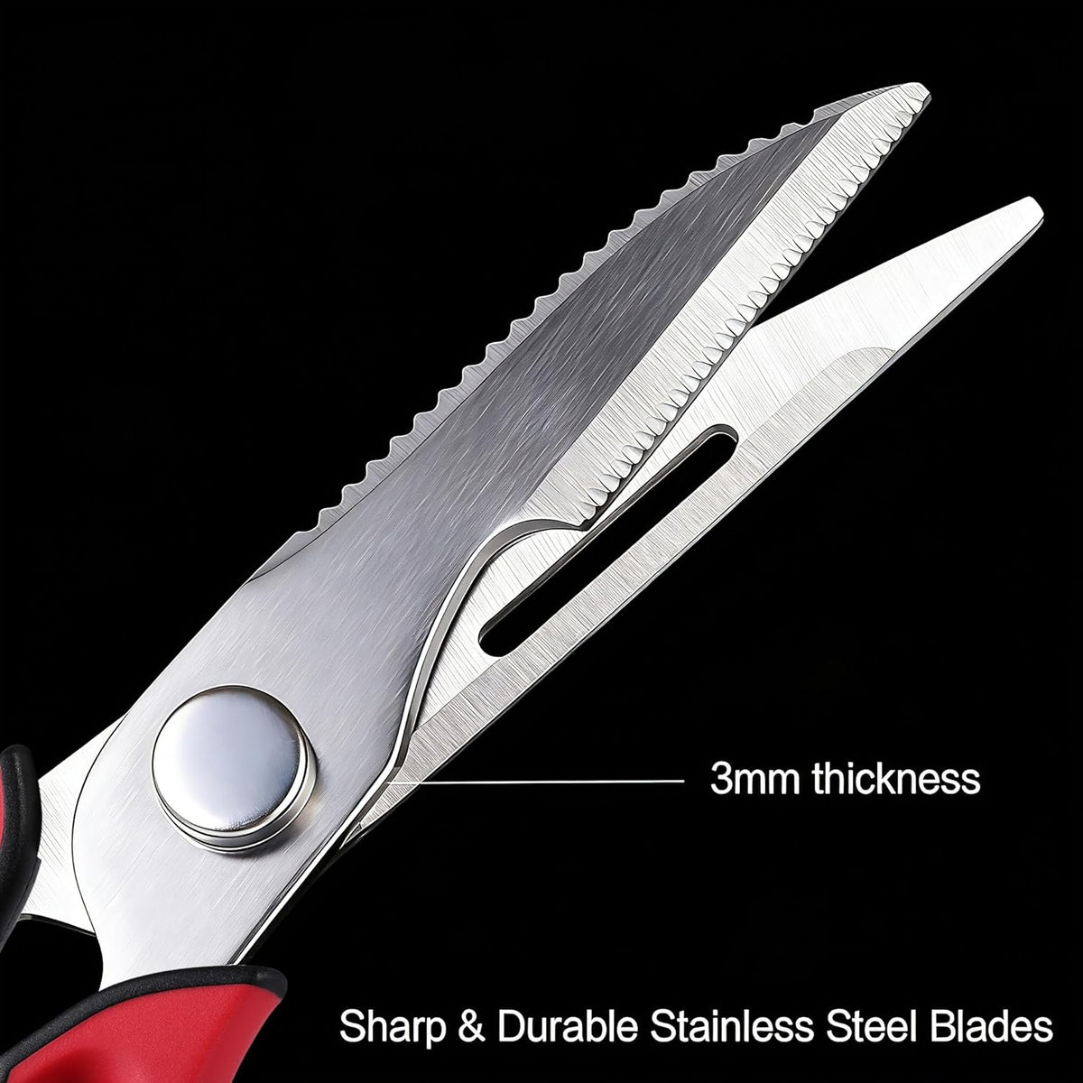 Come Apart Kitchen Scissors for Food, All Purpose Kitchen Shears (Grey) | Easy to Clean, Detachable Blade, Comfort Grip, Multi Functional Cooking Scissors for Meat, Poultry, Fish