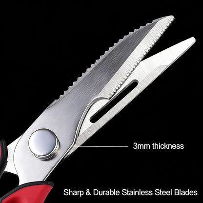 Come Apart Kitchen Scissors for Food, All Purpose Kitchen Shears (Grey) | Easy to Clean, Detachable Blade, Comfort Grip, Multi Functional Cooking Scissors for Meat, Poultry, Fish