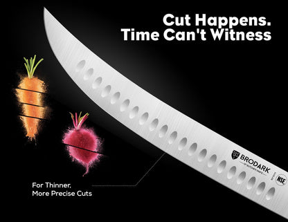 Butcher Knife - 10" Curved Breaking Knife with Full Tang Handle - High Carbon Stainless Steel Scimitar Knives - NSF Certified, Steel-King Series