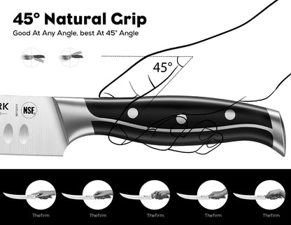 Butcher Knife - 10" Curved Breaking Knife with Full Tang Handle - High Carbon Stainless Steel Scimitar Knives - NSF Certified, Steel-King Series
