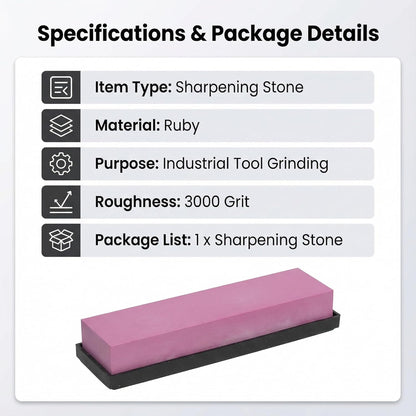 Knife Sharpening Stone 3000 Grit Sharpener Whetstone Set Ruby Fine Grinding Kitchen Tool Rectangle Sanding Stone Block for Kitchen/Hunting/Pocket Knives or Blade 200 * 50 * 25mm