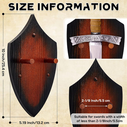 Wooden Sword Wall Mount Plaque Hanger for Katana Sword Display Stand Decorative Wall Decor for Display Plaque with Hardware(Black,Stylish)