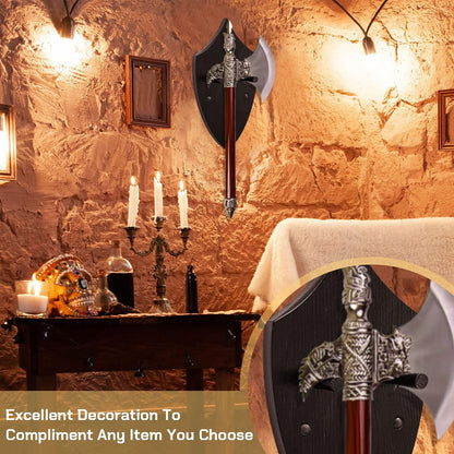 Wooden Sword Wall Mount Plaque Hanger for Katana Sword Display Stand Decorative Wall Decor for Display Plaque with Hardware(Black,Stylish)