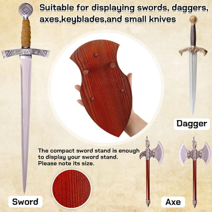 Wooden Sword Wall Mount Plaque Hanger for Katana Sword Display Stand Decorative Wall Decor for Display Plaque with Hardware(Black,Stylish)