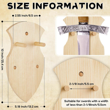 Wooden Sword Wall Mount Plaque Hanger for Katana Sword Display Stand Decorative Wall Decor for Display Plaque with Hardware(Black,Stylish)