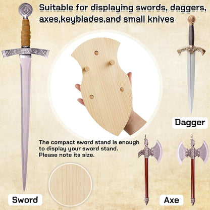 Wooden Sword Wall Mount Plaque Hanger for Katana Sword Display Stand Decorative Wall Decor for Display Plaque with Hardware(Black,Stylish)