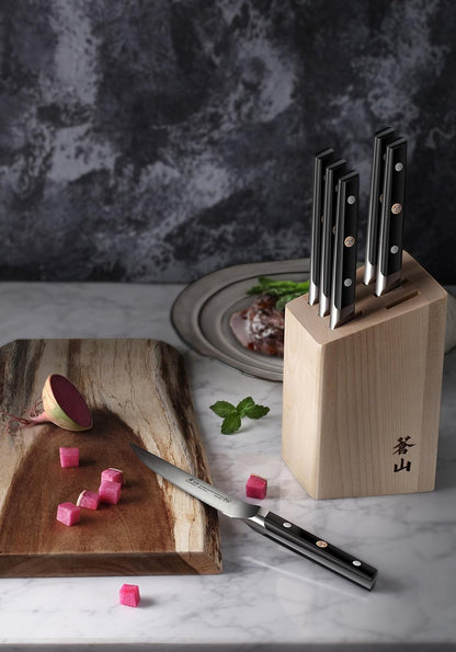 Cangshan TS Series 1022261 Swedish 14C28N Steel Forged 6-Piece Steak Knife Block Set, Walnut