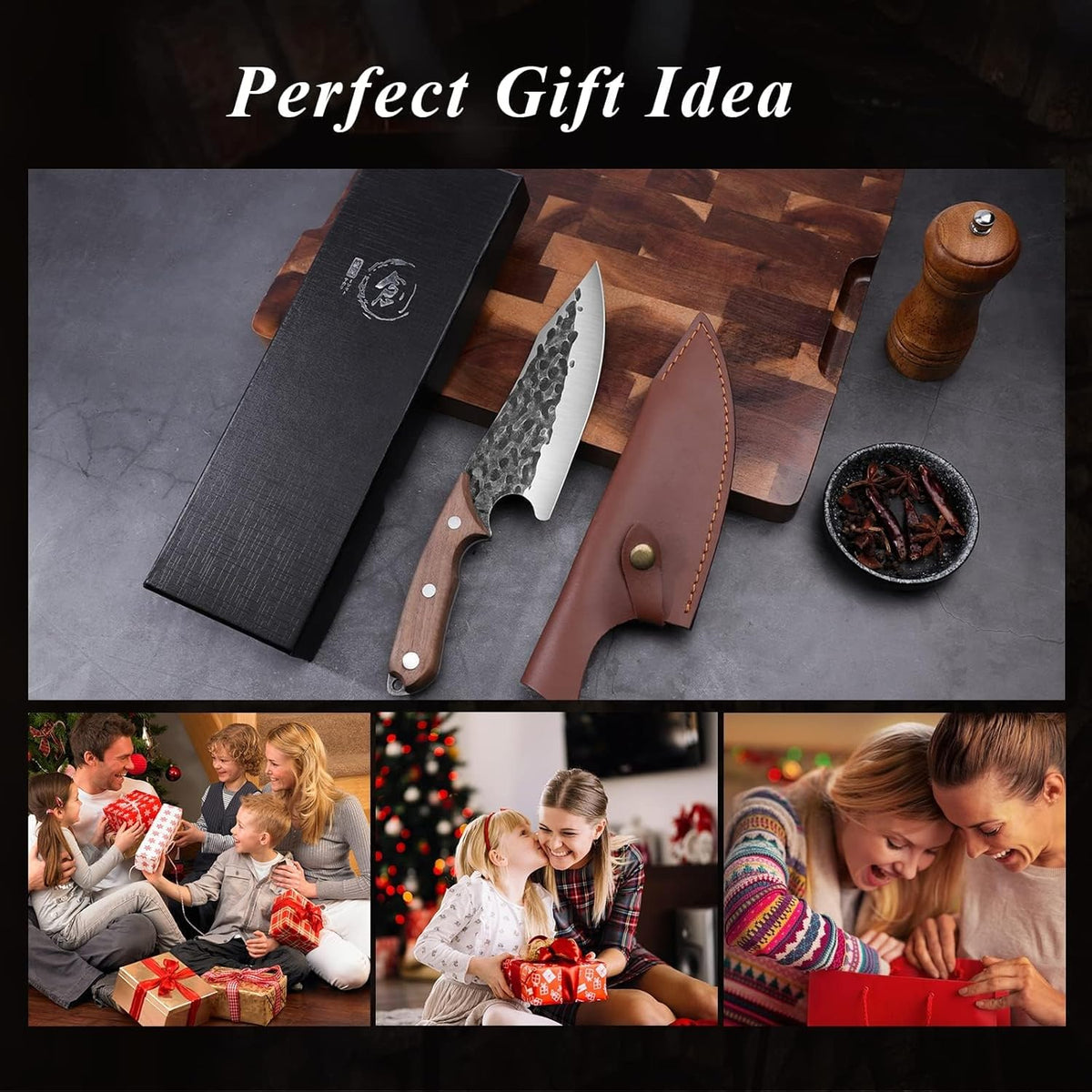 Huusk Japan 11.5 Inch Hand Forged Slicing Knife for Meats, Ribs, Roasts - Brisket Carving Knife for BBQ and Christmas Gifts | Hand Forged Slicing Knife for Meat Cutting, BBQ, Turkey, Ergonomic Handle, Ideal Grilling Gift for Men and Women