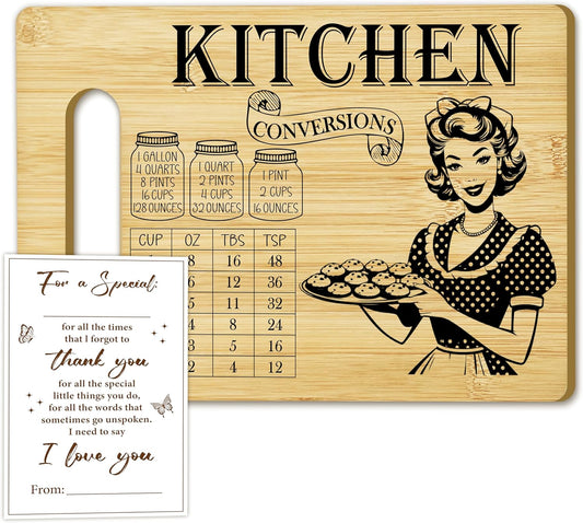 Kitchen Conversion Chart Cutting Board, Cooking Measurement Chart Bamboo Chopping Board, Inspirational Gift for Woman Dad Mom, Measurement Conversion Cutting Boards Kitchen Gift & Decor -29