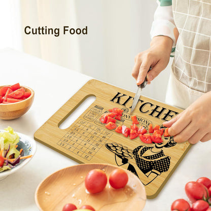 Kitchen Conversion Chart Cutting Board, Cooking Measurement Chart Bamboo Chopping Board, Inspirational Gift for Woman Dad Mom, Measurement Conversion Cutting Boards Kitchen Gift & Decor -29
