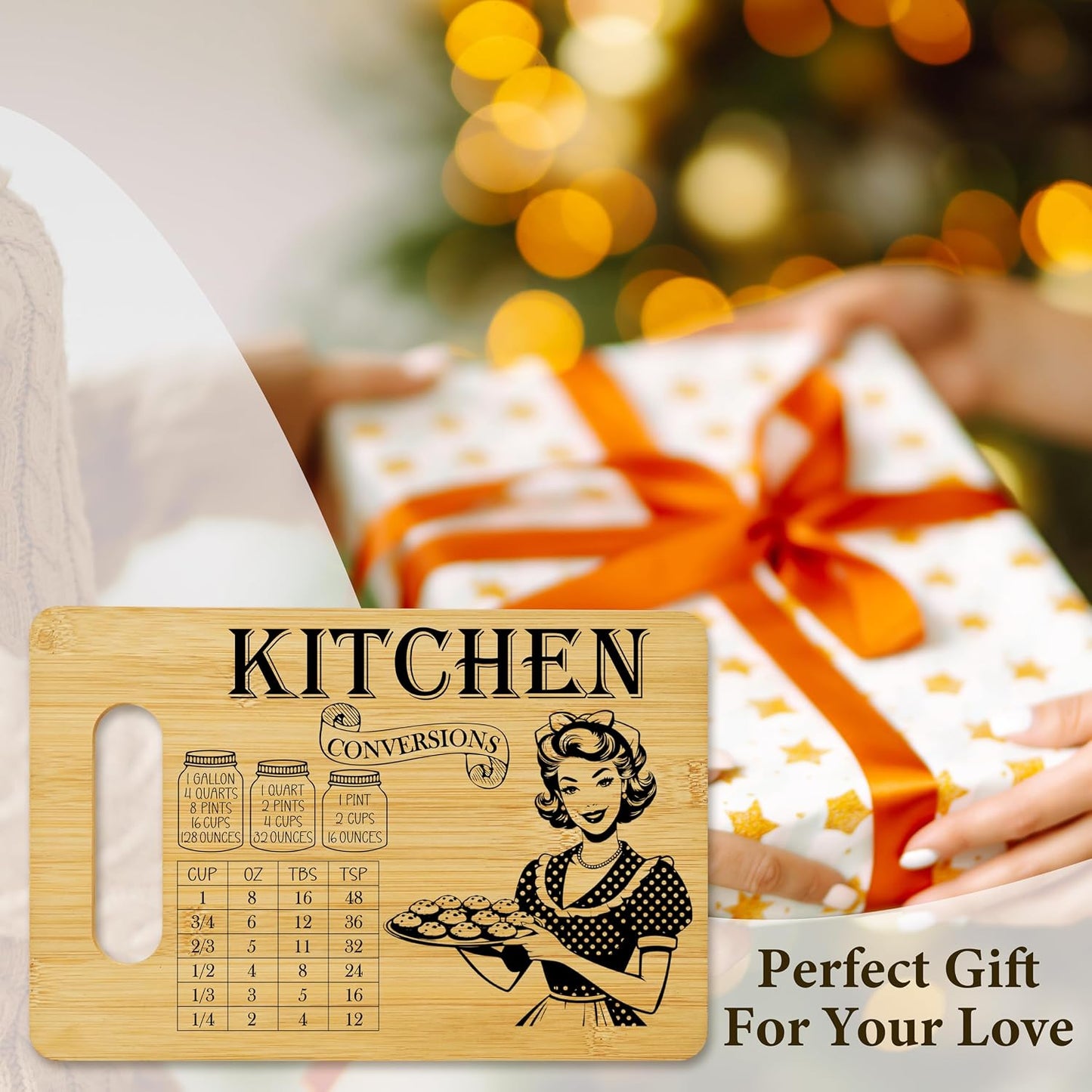Kitchen Conversion Chart Cutting Board, Cooking Measurement Chart Bamboo Chopping Board, Inspirational Gift for Woman Dad Mom, Measurement Conversion Cutting Boards Kitchen Gift & Decor -29