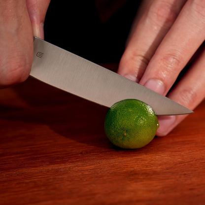 3.5 Inch Paring Knife, AR-RPM9 Steel Fruit Vegetable Knife with Ergonomic ABS Handle Oak Sheath, Ultra Sharp Kitchen Knife for Peeling Coring Cutting, Gift for Home Chefs
