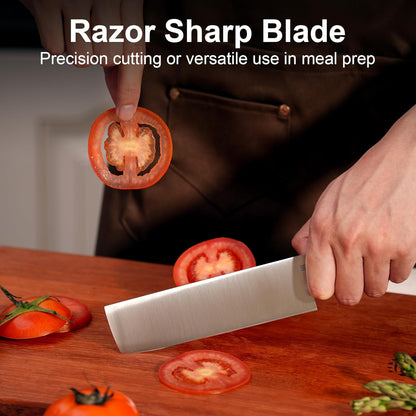 3.5 Inch Paring Knife, AR-RPM9 Steel Fruit Vegetable Knife with Ergonomic ABS Handle Oak Sheath, Ultra Sharp Kitchen Knife for Peeling Coring Cutting, Gift for Home Chefs