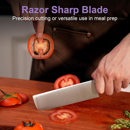 3.5 Inch Paring Knife, AR-RPM9 Steel Fruit Vegetable Knife with Ergonomic ABS Handle Oak Sheath, Ultra Sharp Kitchen Knife for Peeling Coring Cutting, Gift for Home Chefs