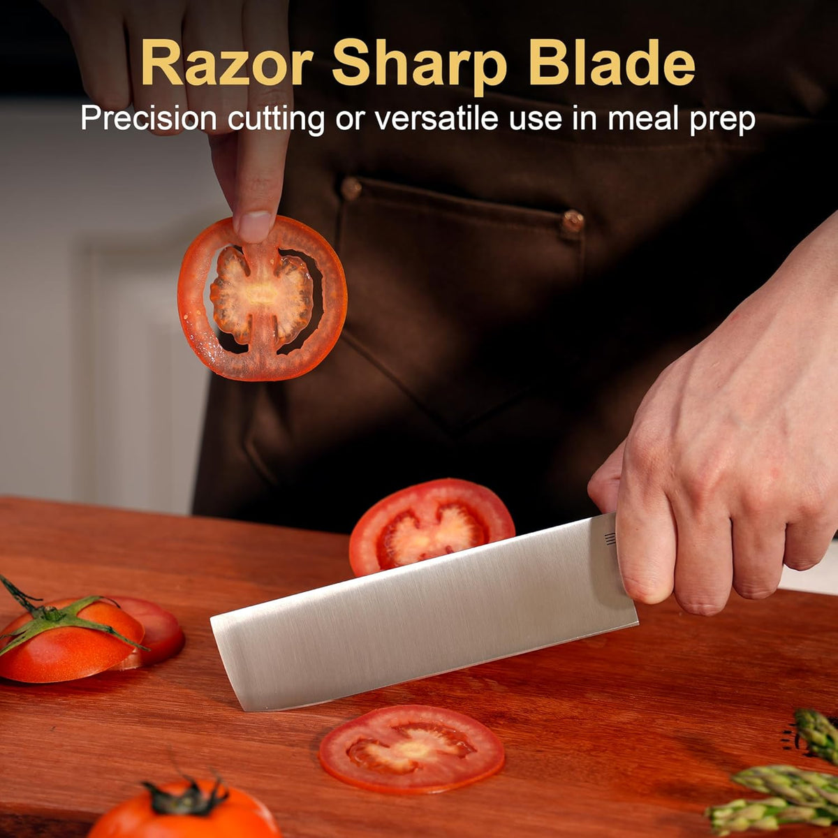 3.5 Inch Paring Knife, AR-RPM9 Steel Fruit Vegetable Knife with Ergonomic ABS Handle Oak Sheath, Ultra Sharp Kitchen Knife for Peeling Coring Cutting, Gift for Home Chefs