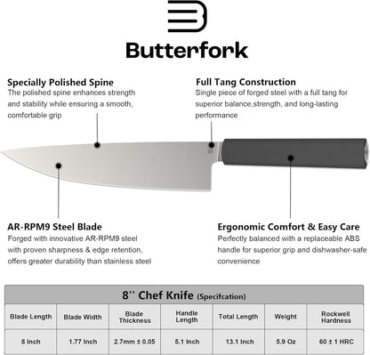 3.5 Inch Paring Knife, AR-RPM9 Steel Fruit Vegetable Knife with Ergonomic ABS Handle Oak Sheath, Ultra Sharp Kitchen Knife for Peeling Coring Cutting, Gift for Home Chefs