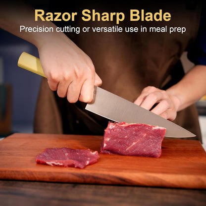 3.5 Inch Paring Knife, AR-RPM9 Steel Fruit Vegetable Knife with Ergonomic ABS Handle Oak Sheath, Ultra Sharp Kitchen Knife for Peeling Coring Cutting, Gift for Home Chefs
