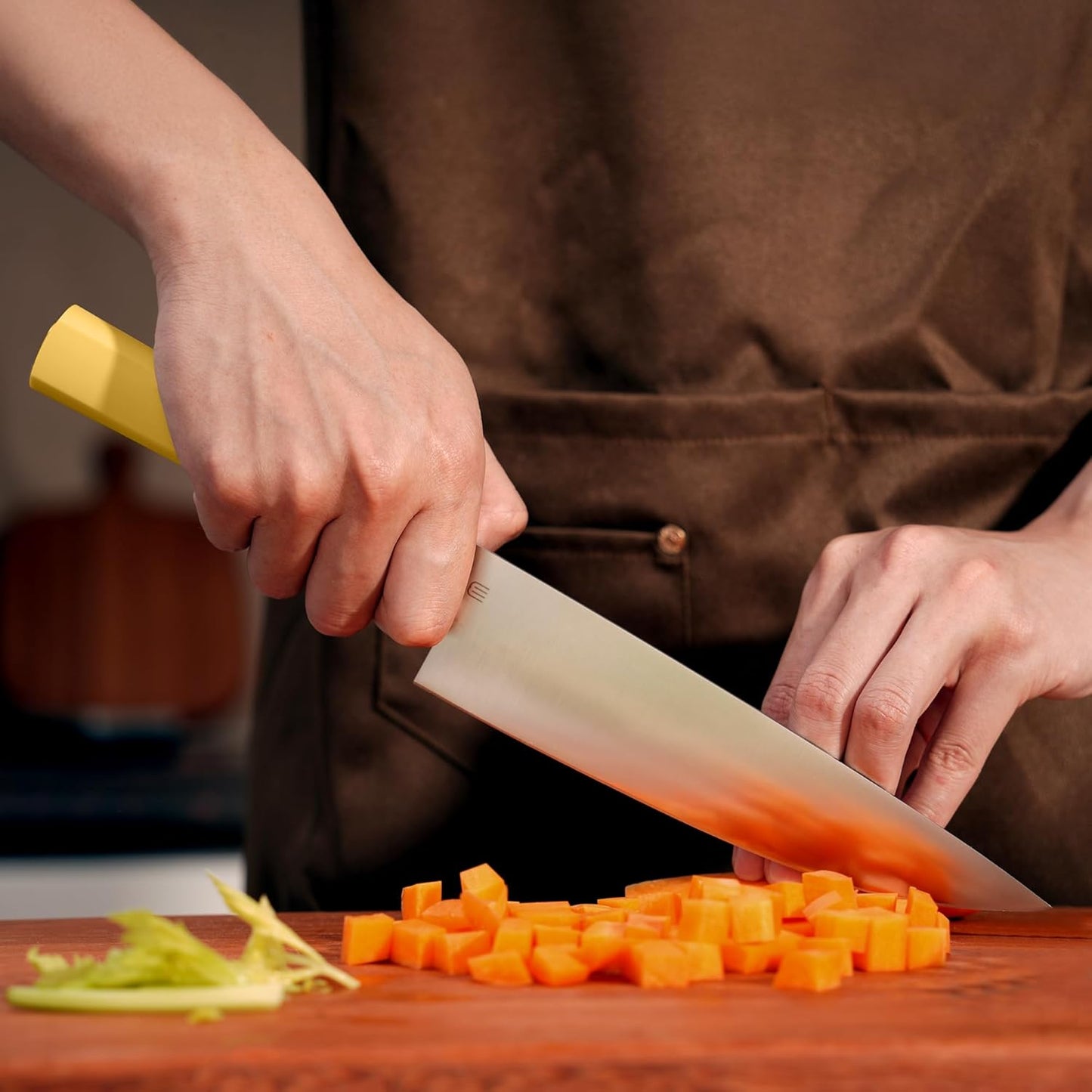 3.5 Inch Paring Knife, AR-RPM9 Steel Fruit Vegetable Knife with Ergonomic ABS Handle Oak Sheath, Ultra Sharp Kitchen Knife for Peeling Coring Cutting, Gift for Home Chefs