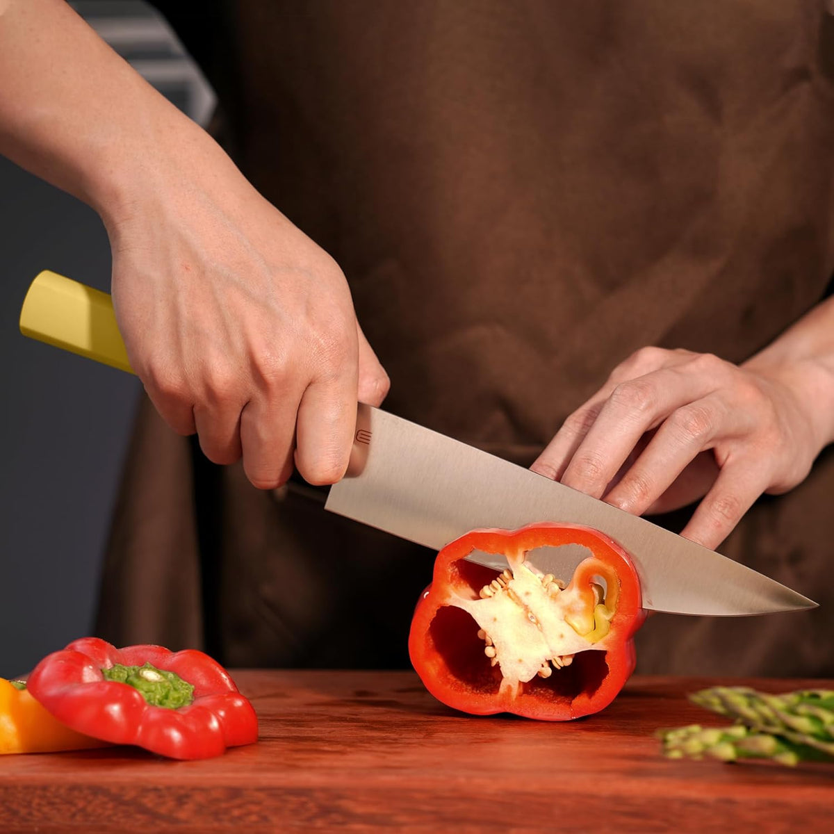 3.5 Inch Paring Knife, AR-RPM9 Steel Fruit Vegetable Knife with Ergonomic ABS Handle Oak Sheath, Ultra Sharp Kitchen Knife for Peeling Coring Cutting, Gift for Home Chefs
