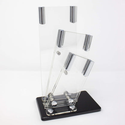 Perspex Universal Knife Block Without Knives for Signature 3-Piece Knife Set - Stylish & Protective - Kitchen Space Saver