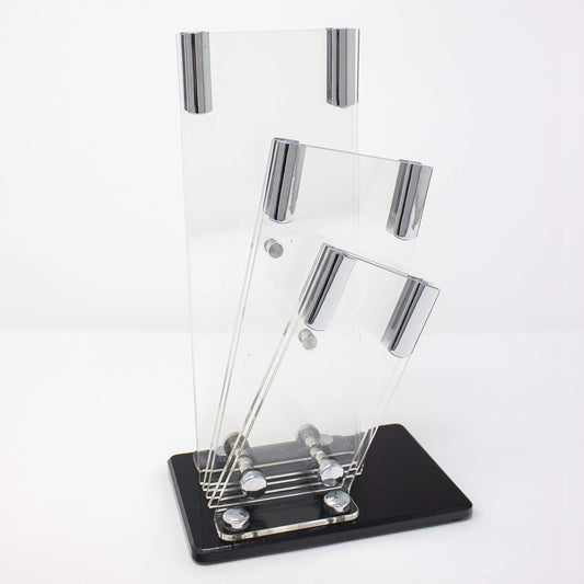 Perspex Universal Knife Block Without Knives for Signature 3-Piece Knife Set - Stylish & Protective - Kitchen Space Saver