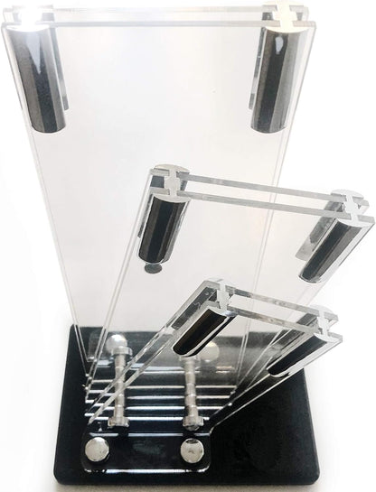 Perspex Universal Knife Block Without Knives for Signature 3-Piece Knife Set - Stylish & Protective - Kitchen Space Saver