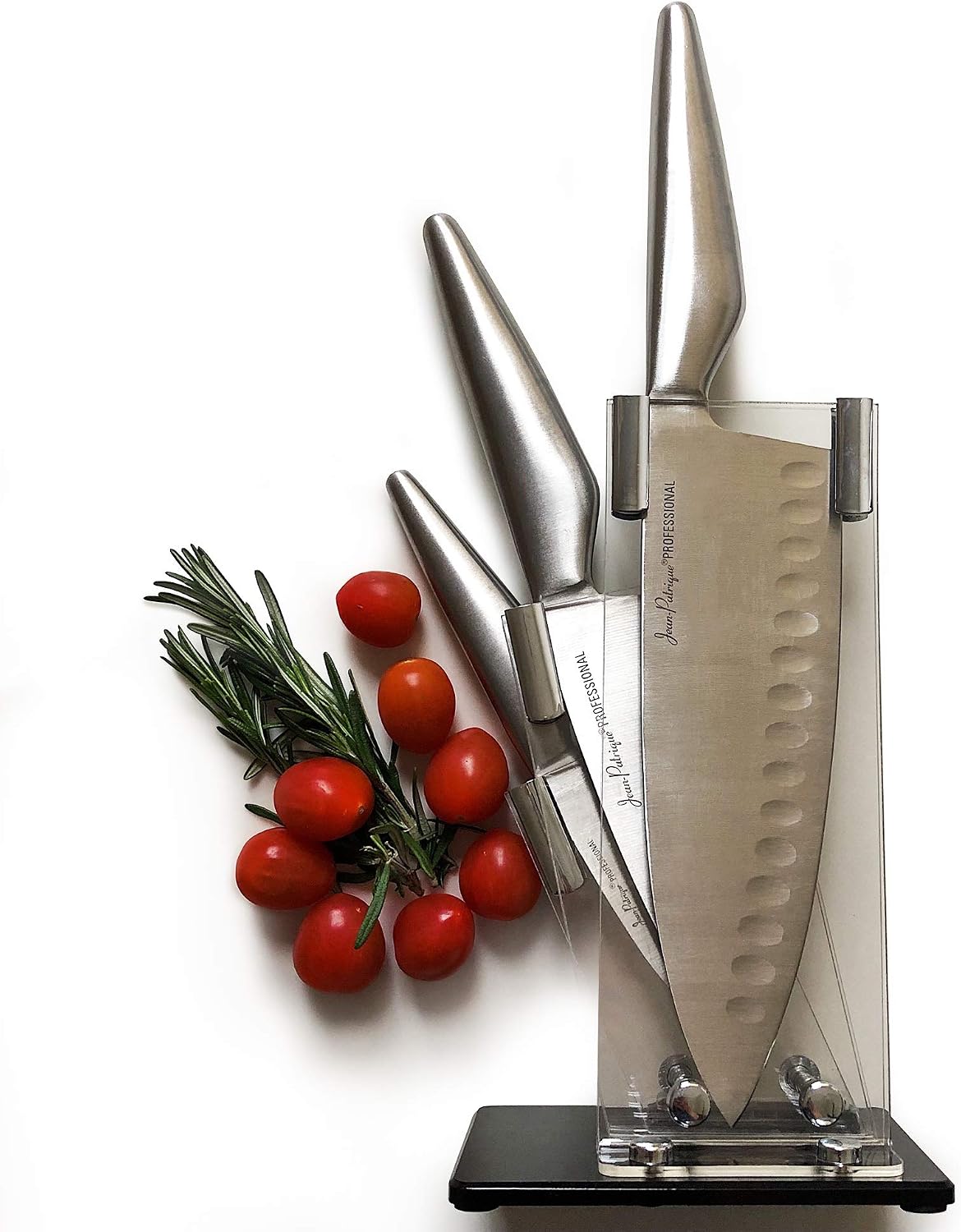 Perspex Universal Knife Block Without Knives for Signature 3-Piece Knife Set - Stylish & Protective - Kitchen Space Saver