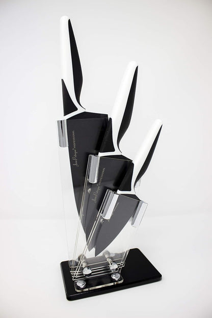Perspex Universal Knife Block Without Knives for Signature 3-Piece Knife Set - Stylish & Protective - Kitchen Space Saver