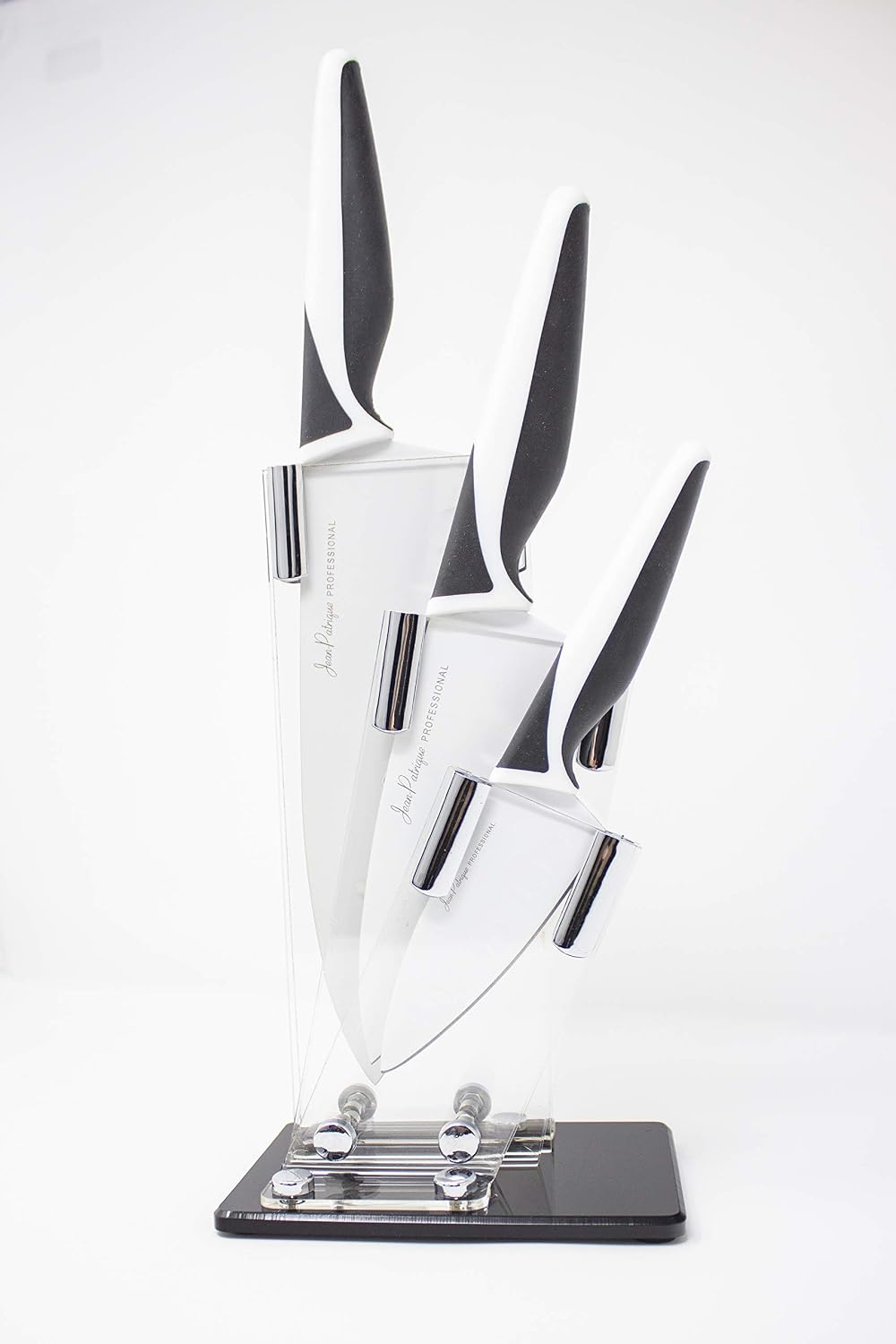 Perspex Universal Knife Block Without Knives for Signature 3-Piece Knife Set - Stylish & Protective - Kitchen Space Saver