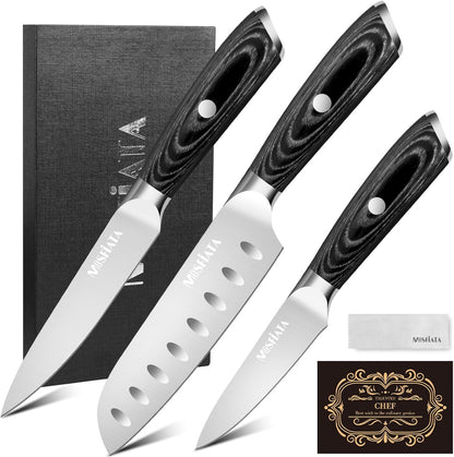 7" Santoku Knife with 5.5inch Santoku Knife, German High Carbon Stainless Steel EN.4116